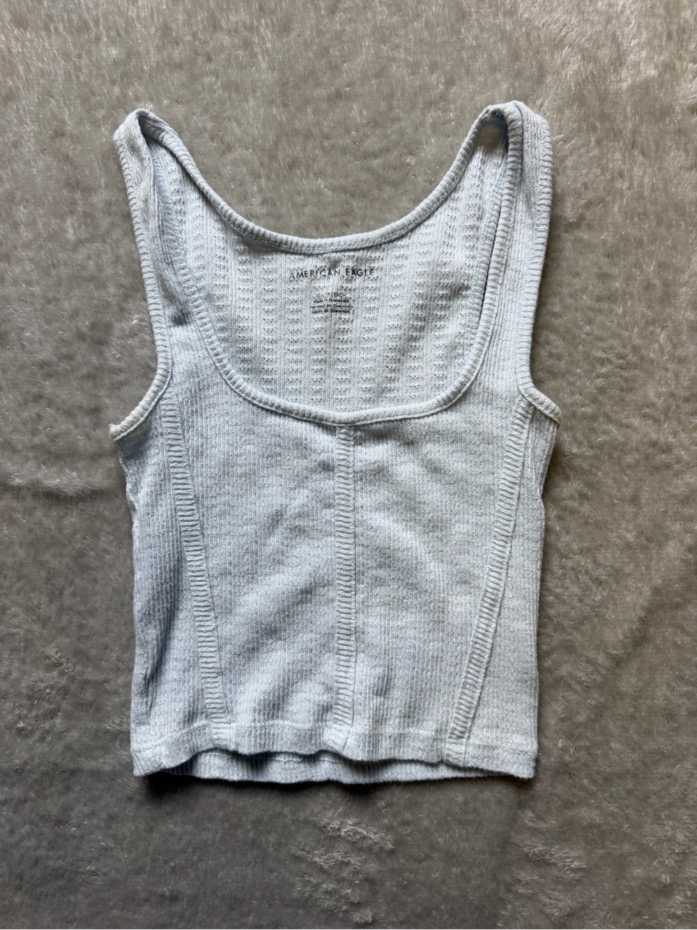 American Eagle Outfitters White Ribbed Scoop Neck Tank